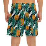 Pineapple Striped Pattern Print Men's Split Running Shorts