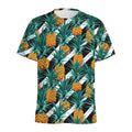 Pineapple Striped Pattern Print Men's Athletic T-Shirt