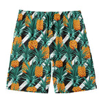 Pineapple Striped Pattern Print Men's Swim Trunks