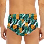Pineapple Striped Pattern Print Men's Triangle Swim Briefs