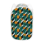 Pineapple Striped Pattern Print Mesh Laundry Hamper
