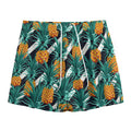 Pineapple Striped Pattern Print Mesh Shorts