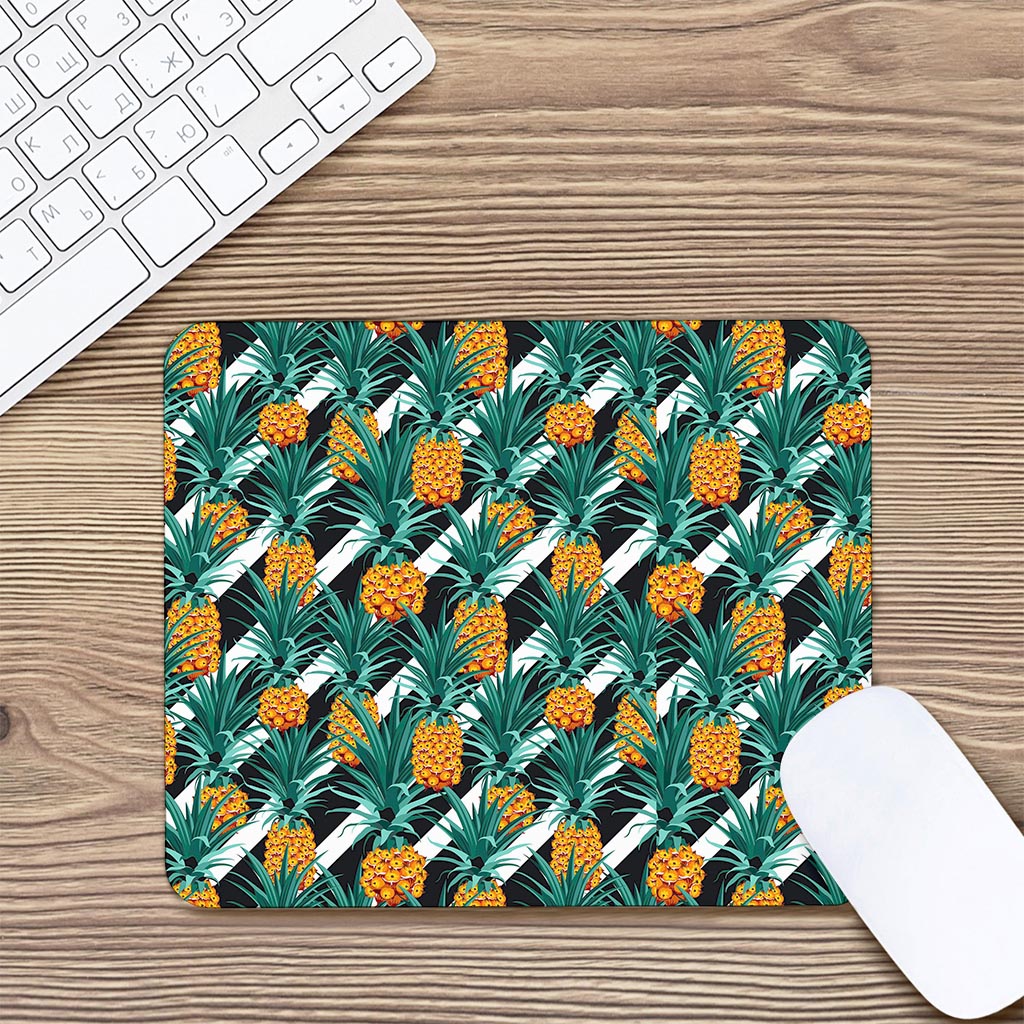 Pineapple Striped Pattern Print Mouse Pad
