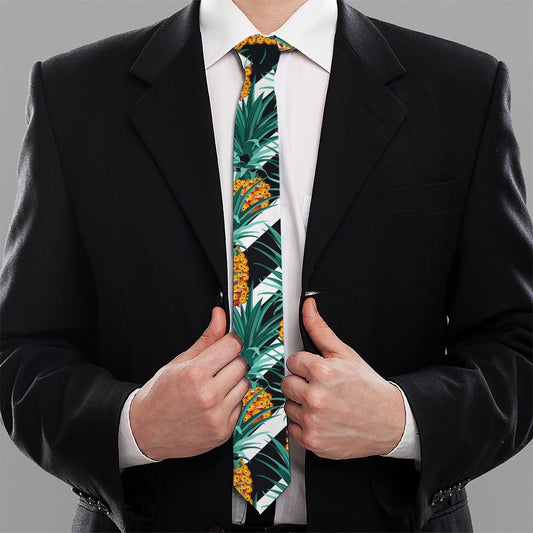 Pineapple Striped Pattern Print Necktie