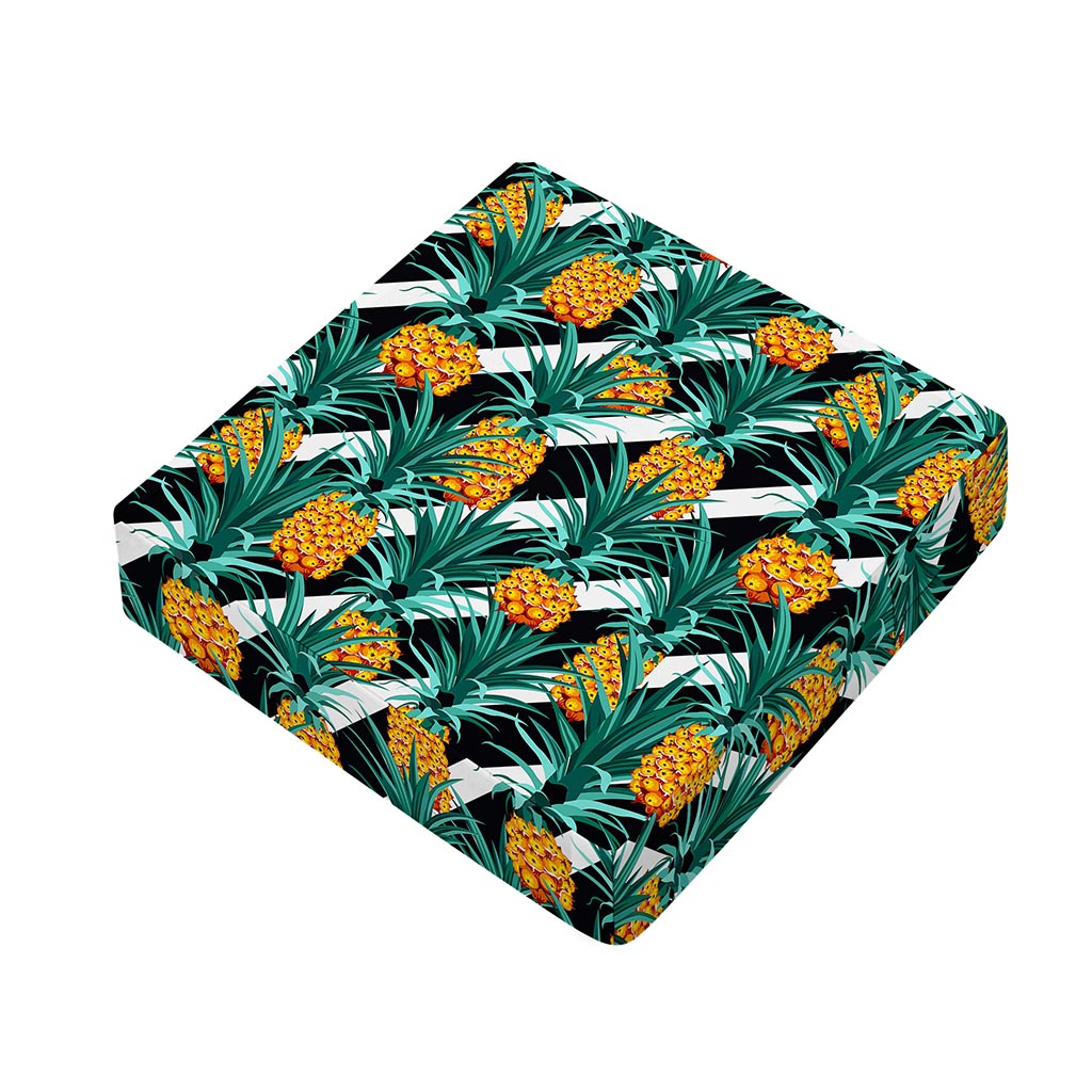 Pineapple Striped Pattern Print Outdoor Seat Cushion Cover