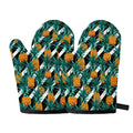 Pineapple Striped Pattern Print Oven Mitts