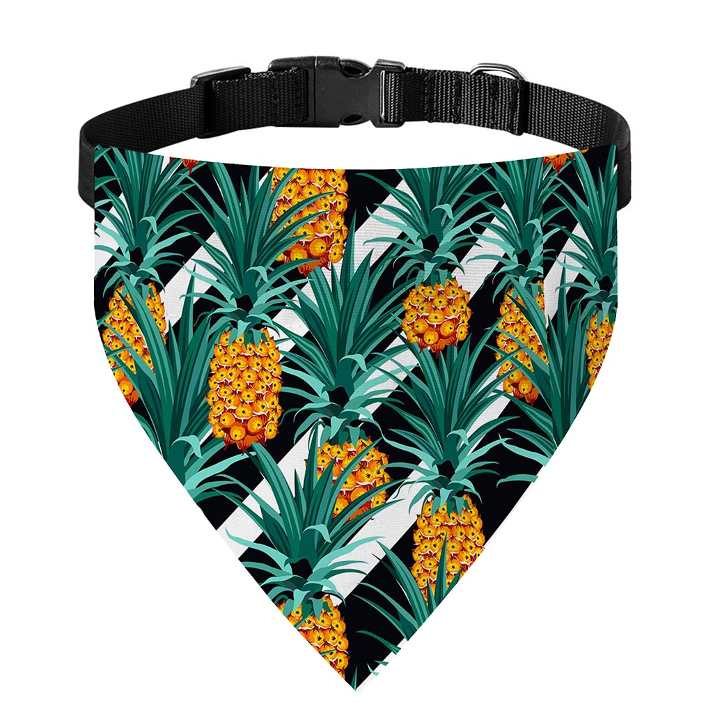 Pineapple Striped Pattern Print Over The Collar Dog Bandana