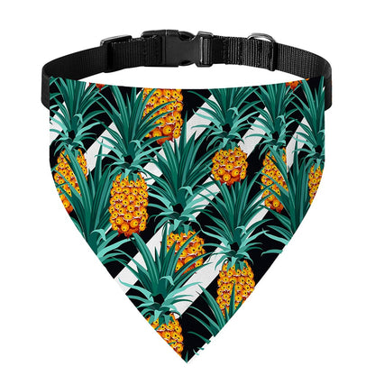 Pineapple Striped Pattern Print Over The Collar Dog Bandana
