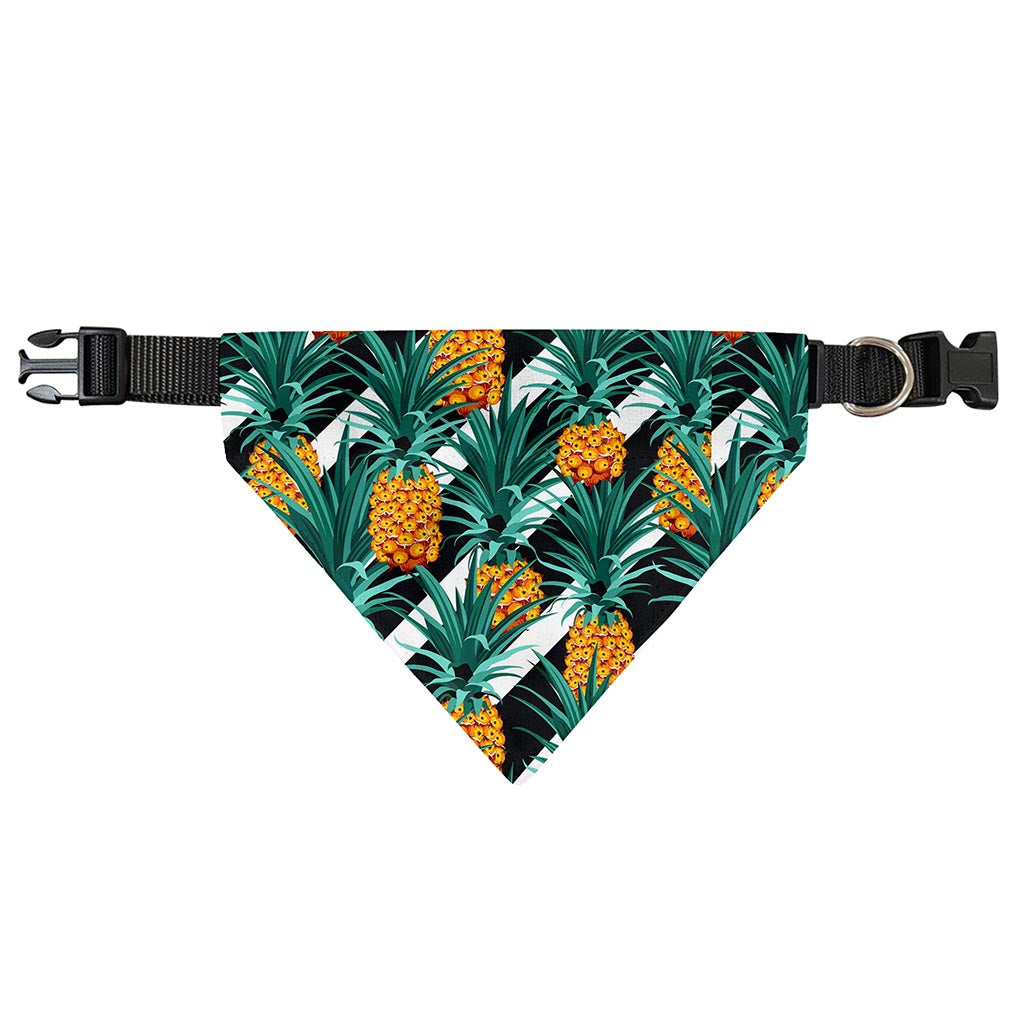 Pineapple Striped Pattern Print Over The Collar Dog Bandana