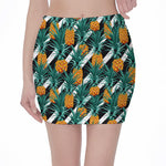 Pineapple Striped Pattern Print Pencil Mini Skirt