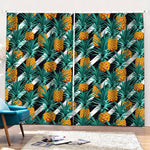 Pineapple Striped Pattern Print Pencil Pleat Curtains