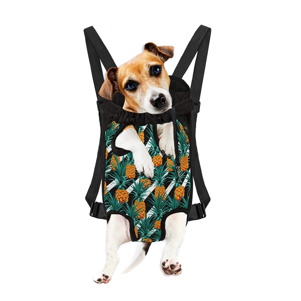 Pineapple Striped Pattern Print Pet Carrier Backpack