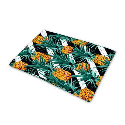 Pineapple Striped Pattern Print Pet Cooling Mat Cover