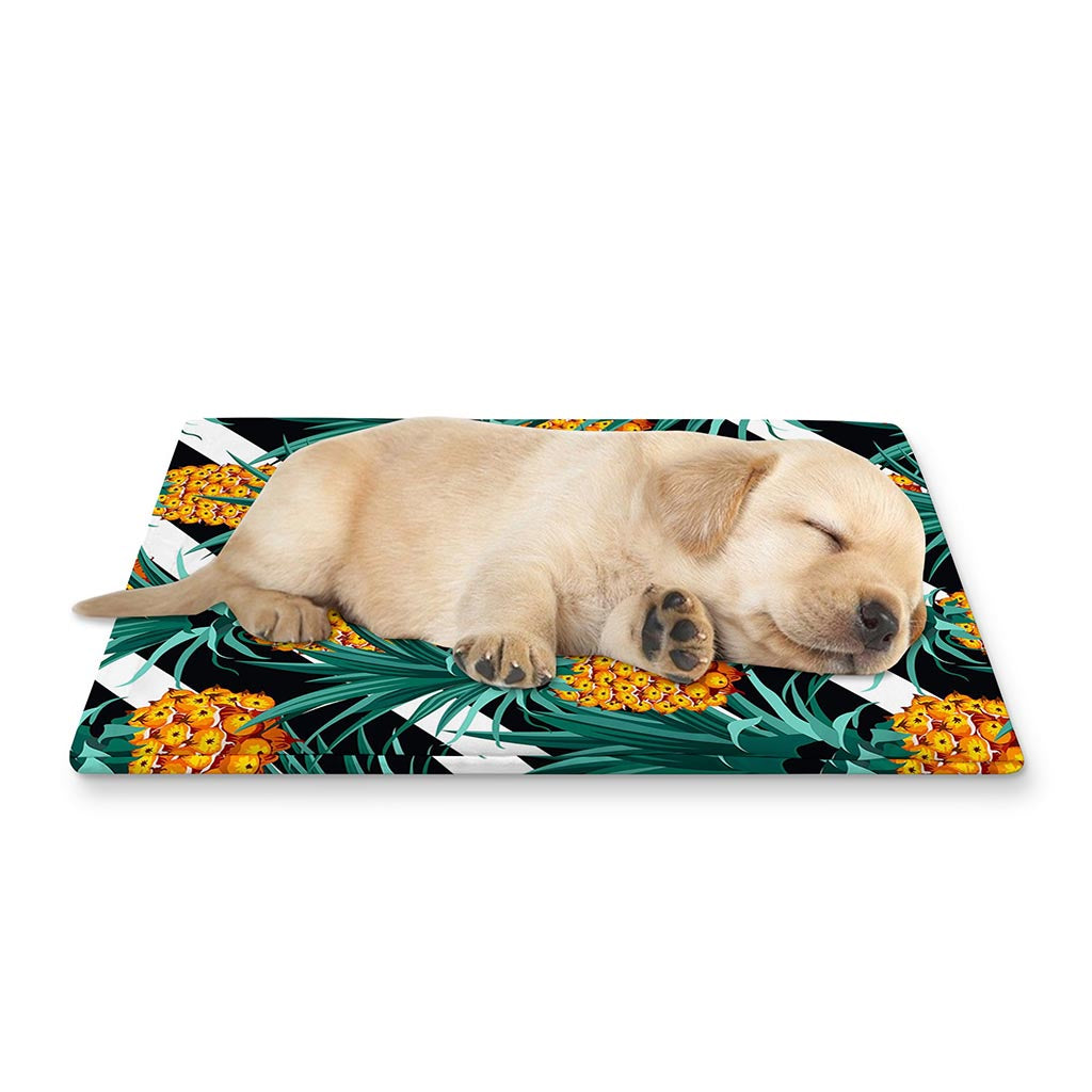 Pineapple Striped Pattern Print Pet Cooling Mat Cover