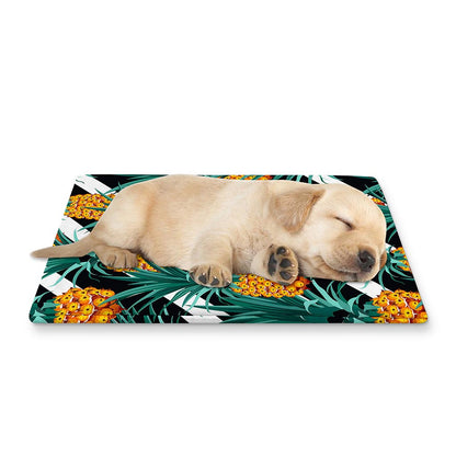 Pineapple Striped Pattern Print Pet Cooling Mat Cover