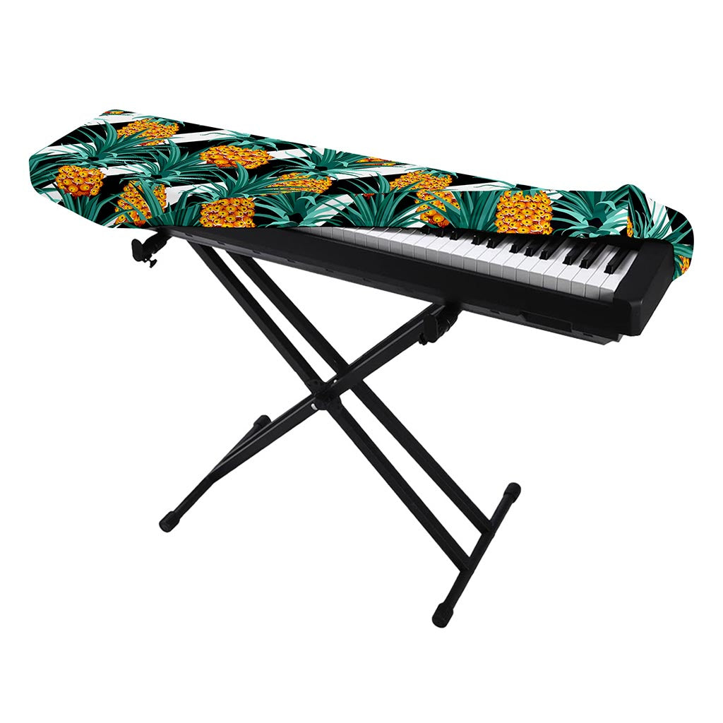 Pineapple Striped Pattern Print Piano Keyboard Cover