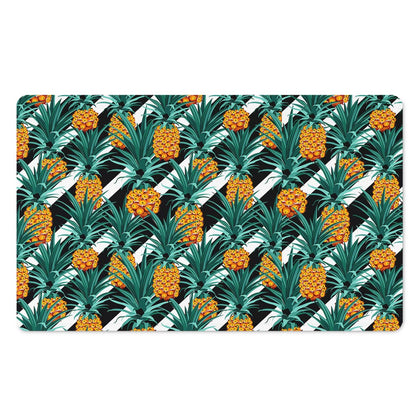 Pineapple Striped Pattern Print Polyester Doormat