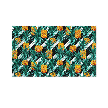 Pineapple Striped Pattern Print Polyester Flag