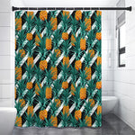 Pineapple Striped Pattern Print Premium Shower Curtain