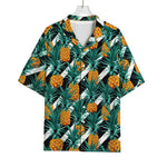 Pineapple Striped Pattern Print Rayon Hawaiian Shirt