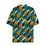 Pineapple Striped Pattern Print Rayon Hawaiian Shirt