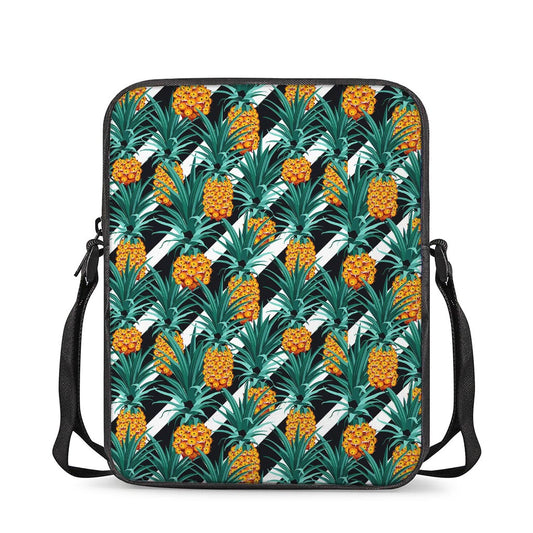 Pineapple Striped Pattern Print Rectangular Crossbody Bag
