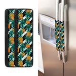 Pineapple Striped Pattern Print Refrigerator Handle Covers
