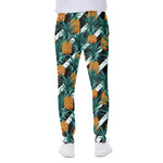 Pineapple Striped Pattern Print Scuba Joggers