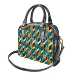 Pineapple Striped Pattern Print Shoulder Handbag