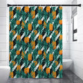 Pineapple Striped Pattern Print Shower Curtain