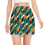 Pineapple Striped Pattern Print Side Slit Mini Skirt