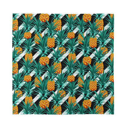 Pineapple Striped Pattern Print Silk Bandana