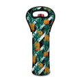 Pineapple Striped Pattern Print Single Neoprene Wine Tote