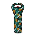 Pineapple Striped Pattern Print Single Neoprene Wine Tote