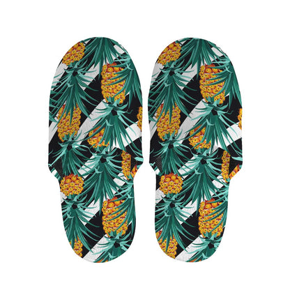 Pineapple Striped Pattern Print Slippers