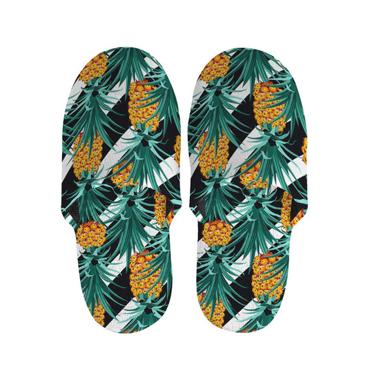Pineapple Striped Pattern Print Slippers