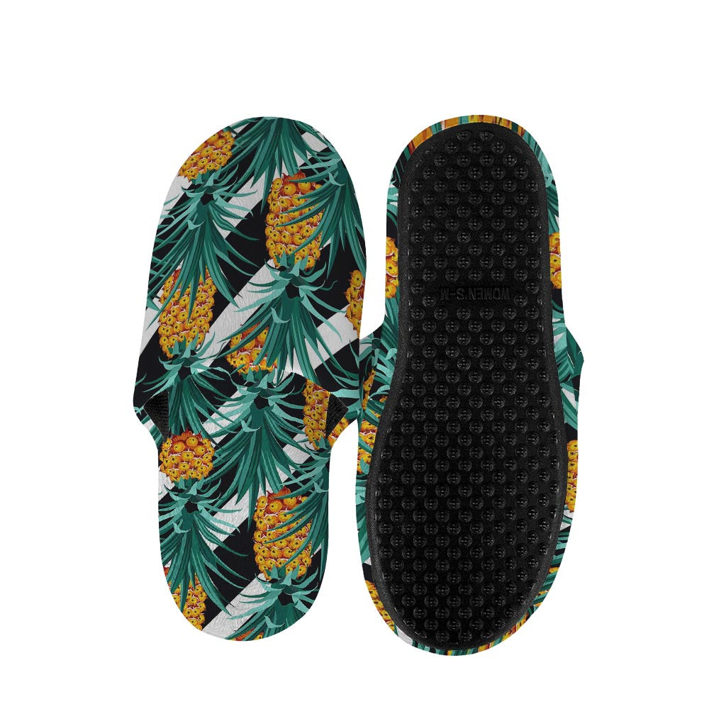 Pineapple Striped Pattern Print Slippers
