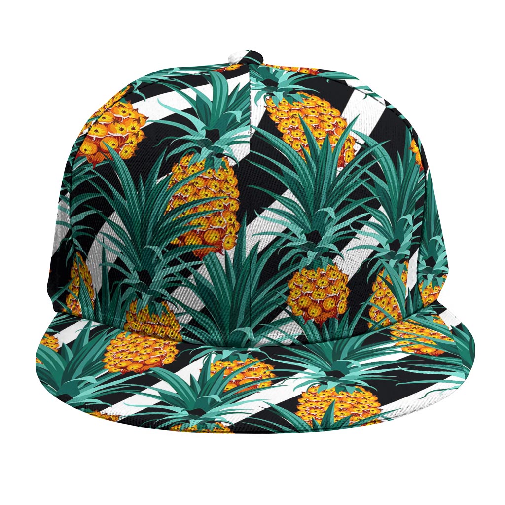 Pineapple Striped Pattern Print Snapback Cap