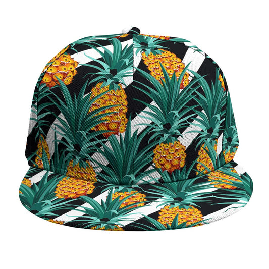 Pineapple Striped Pattern Print Snapback Cap