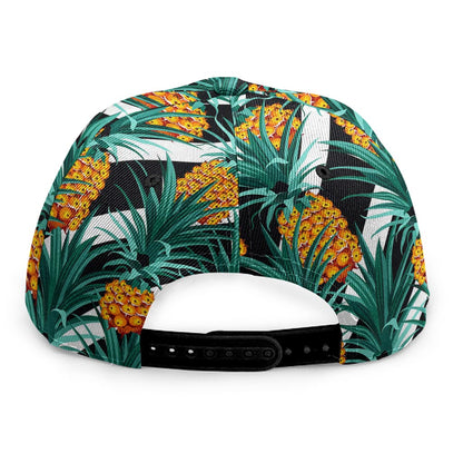 Pineapple Striped Pattern Print Snapback Cap