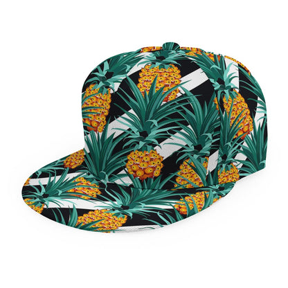 Pineapple Striped Pattern Print Snapback Cap
