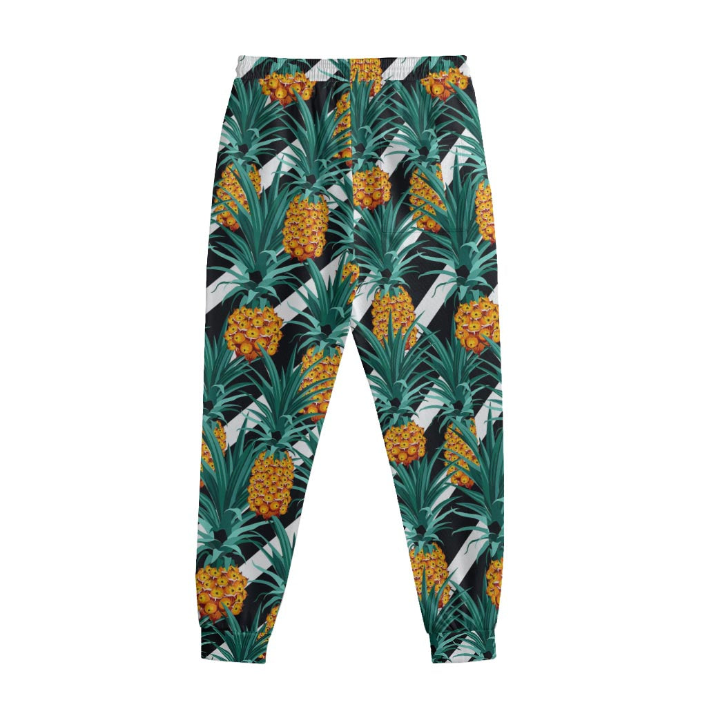 Pineapple Striped Pattern Print Sweatpants