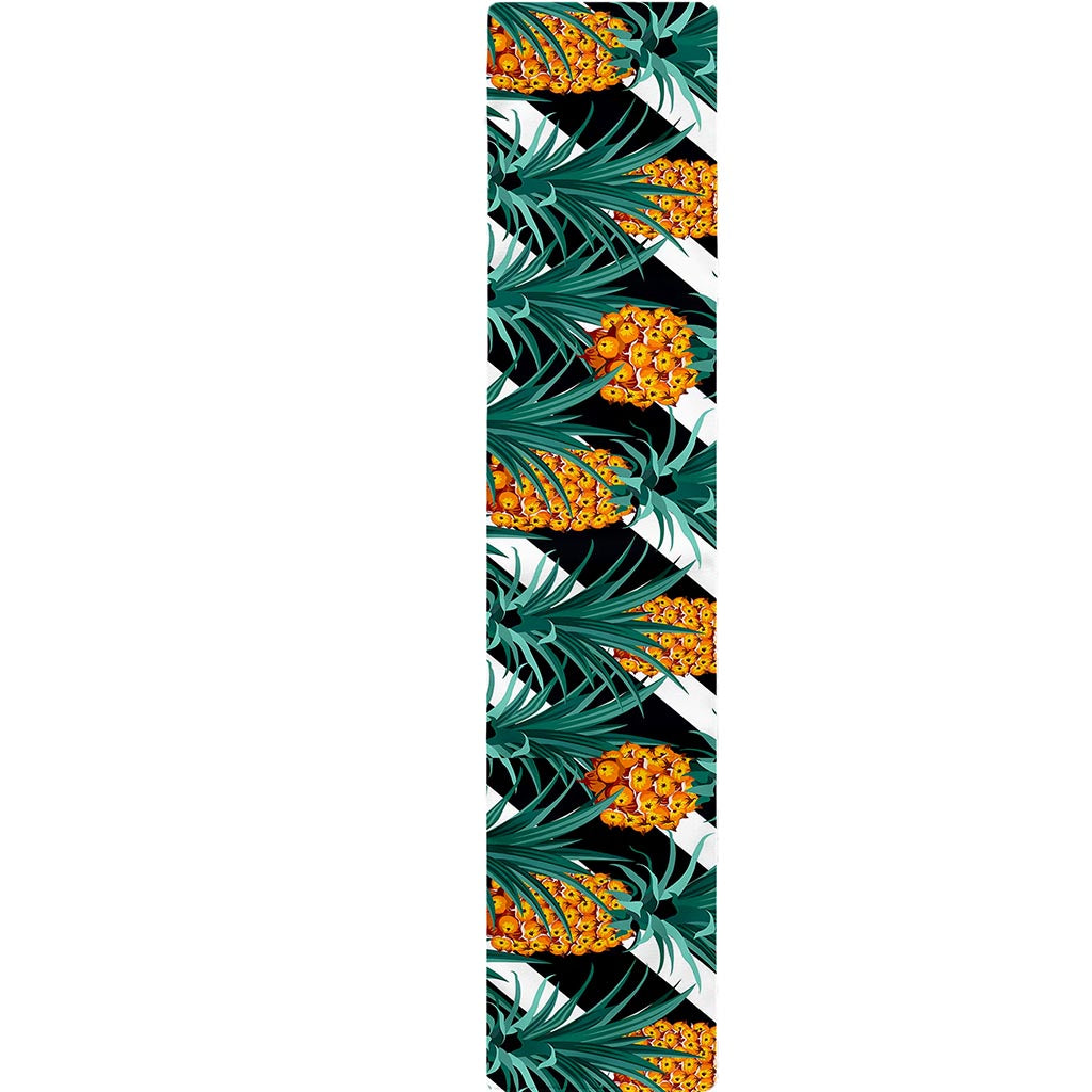 Pineapple Striped Pattern Print Table Runner