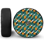 Pineapple Striped Pattern Print Tire Cover With Camera Hole