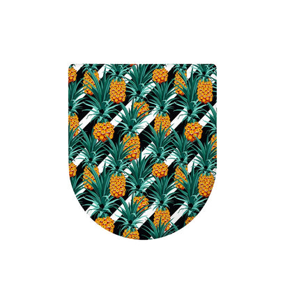 Pineapple Striped Pattern Print Toilet Lid Cover