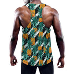 Pineapple Striped Pattern Print Training Tank Top