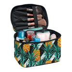 Pineapple Striped Pattern Print Travel Makeup Bag