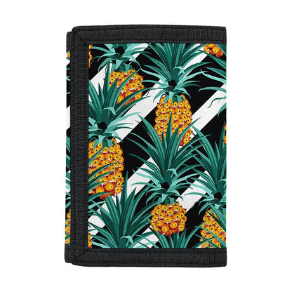 Pineapple Striped Pattern Print Trifold Wallet