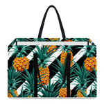 Pineapple Striped Pattern Print Utility Tote Bag