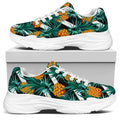 Pineapple Striped Pattern Print White Chunky Shoes